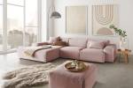 Sofa RANI Ecksofa Cord Pink - Ecke davorstehend links