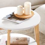 Table d'appoint FBT75-W Blanc - En partie en bois massif - 50 x 45 x 46 cm