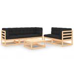 Garten-Lounge-Set (6-teilig) 3083789 Anthrazit - Holz