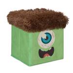 2 x Sitzhocker Kinder Monster grün-braun Braun - Grün - Holzwerkstoff - Textil - 32 x 32 x 32 cm