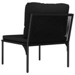 Garten-Lounge-Set (6-teilig) 48589 Schwarz - Grau - Metall - Kunststoff - 200 x 65 x 190 cm