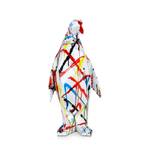 Große Harzskulptur Pinguin Multicolor - 22 x 50 x 19 cm