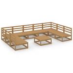 Garten-Lounge-Set (10-teilig) 3009752-1 Braun - Massivholz - Holzart/Dekor - 70 x 30 x 70 cm