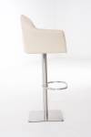 Tabouret de bar Damaso Blanc crème - Argenté