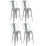 Tabouret de bar A73 métal (lot de 4) Gris