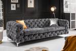 3er Sofa MODERN BAROCK Grau - Textil - Holzart/Dekor - 235 x 72 x 95 cm