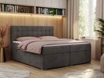 Boxspringbett CARMEN Grau - Breite: 140 cm - H4 - Textil