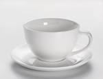 Tasse und Untertasse White Basic Round Weiß - Naturfaser - 2 x 10 x 19 cm