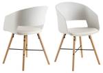 Chaise de salle à manger Luke lot de 2 Blanc - Cuir synthétique - 52 x 80 x 52 cm