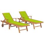 Chaise longue (lot de 2) 3007889-4 Vert clair