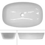 Waschbecken Ovalform 605x380x140 mm weiß Keramik - Metall