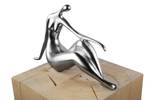 Skulptur Waiting for you Silber - Kunststein - Kunststoff - 36 x 22 x 10 cm