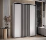 Armoire à portes coulissantes sapporo 1 Noir - Blanc - 170 x 45 cm - 3 portes