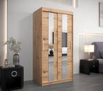 Armoire à portes coulissantes Pole Imitation chêne - Largeur : 100 cm - 2 porte