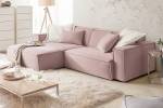 Ecksofa SAMU Sofa Feincord Pink - Ecke davorstehend links