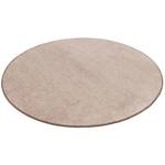 Hochflor Velours Teppich Luna Rund Taupe - 160 x 160 cm