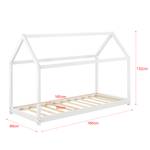 Lit Cabane Netstal avec Matelas Blanc - 160 x 132 x 80 cm