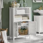 Meuble Bas de Salle de Bain BZR13-W Blanc - Bois manufacturé - 60 x 90 x 26 cm