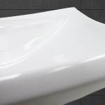 Waschbecken Eckigform 605x460x165mm Weiß Weiß - Keramik - 46 x 17 x 61 cm