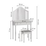 Schminktisch Kate 39552 Weiß - Holzwerkstoff - 80 x 133 x 40 cm