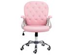 Chaise de bureau PRINCESS Noir - Rose foncé - Argenté - Hauteur : 93 cm