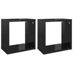 Étagère cube (lot de 2) 3016486-4 Noir brillant - 26 x 26 x 15 cm - Nombre de pièces dans le lot : 2