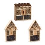 3 tlg Insekten City Braun - Bambus - Holzwerkstoff - 31 x 48 x 30 cm