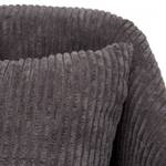 Fauteuil en tissu velours cotelé Gris - Textile - 78 x 79 x 76 cm