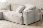 Ecksofa SAMU Sofa Feincord Silber - Ecke davorstehend links