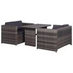 Sitzgruppe (3-teilig) 296228 Grau - Metall - Kunststoff - Polyrattan - 60 x 67 x 110 cm