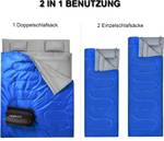 2in1 Doppelschlafsack Blau - Textil - 150 x 1 x 220 cm