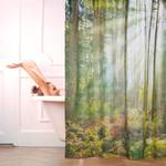 Duschvorhang Wald 180 x 180 cm Braun - Grün - Kunststoff - Textil - 180 x 180 x 1 cm