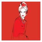 Leinwandbild Modern Woman Glamour in Rot 40 x 40 cm