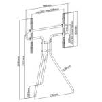 TV-Stativ LUMFS15-46F-03 Schwarz - Metall - 79 x 134 x 54 cm