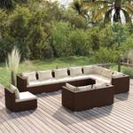 Salon de jardin (lot de 10) 3013638-14 Marron - Blanc - Métal - Polyrotin - 70 x 61 x 70 cm