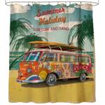 Duschvorhang Summer Bus 180 x 200 cm Orange - Textil - 180 x 200 x 200 cm