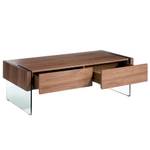 Couchtisch aus Glas Braun - Glas - Massivholz - Holzart/Dekor - 127 x 41 x 59 cm