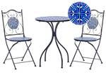 Bistro Set CIGLIANO 3-tlg Schwarz - Blau - Metall - 60 x 75 x 60 cm