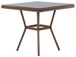 Table de jardin CASPRI Noir - Marron - Métal - 80 x 73 x 80 cm