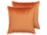 Kissen 2er Set AERANGIS Orange - Textil - 45 x 10 x 45 cm