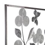 Metallbild mit Blumenmotiv Grau - Metall - 50 x 3 x 50 cm