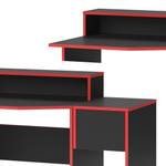 Computertisch Kron Schwarz/Rot Set 7 Schwarz - Rot - Holzwerkstoff - 60 x 87 x 60 cm