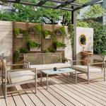 Gartenlounge-Set 4tlg Phanes Ⅱ Beige - Metall - Polyrattan - 72 x 82 x 116 cm