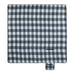 Picknickdecke Fleece grau kariert Grau - Weiß - Metall - Kunststoff - Textil - 200 x 1 x 224 cm