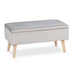 Banc en velours avec espace de rangement Gris