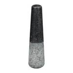 Eckiger Mörser mit Stößel aus Granit Schwarz - Grau - Stein - 20 x 12 x 20 cm