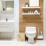 Toilettenbürste mit Wandhalterung Grau - Weiß - Kunststoff - 22 x 40 x 12 cm