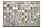 Gerahmtes Acrylbild Bright Memories Gold - Grau - Massivholz - Textil - 102 x 77 x 5 cm