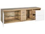 Meuble TV FARADA Marron - Blanc - Bois manufacturé - 160 x 52 x 40 cm