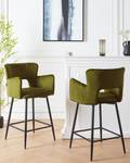 Tabouret de bar SANILAC Noir - Vert - Vert olive - Textile